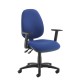 Jota high back operator chair with adjustable arms - blue
