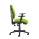 Jota high back operator chair with adjustable arms - green