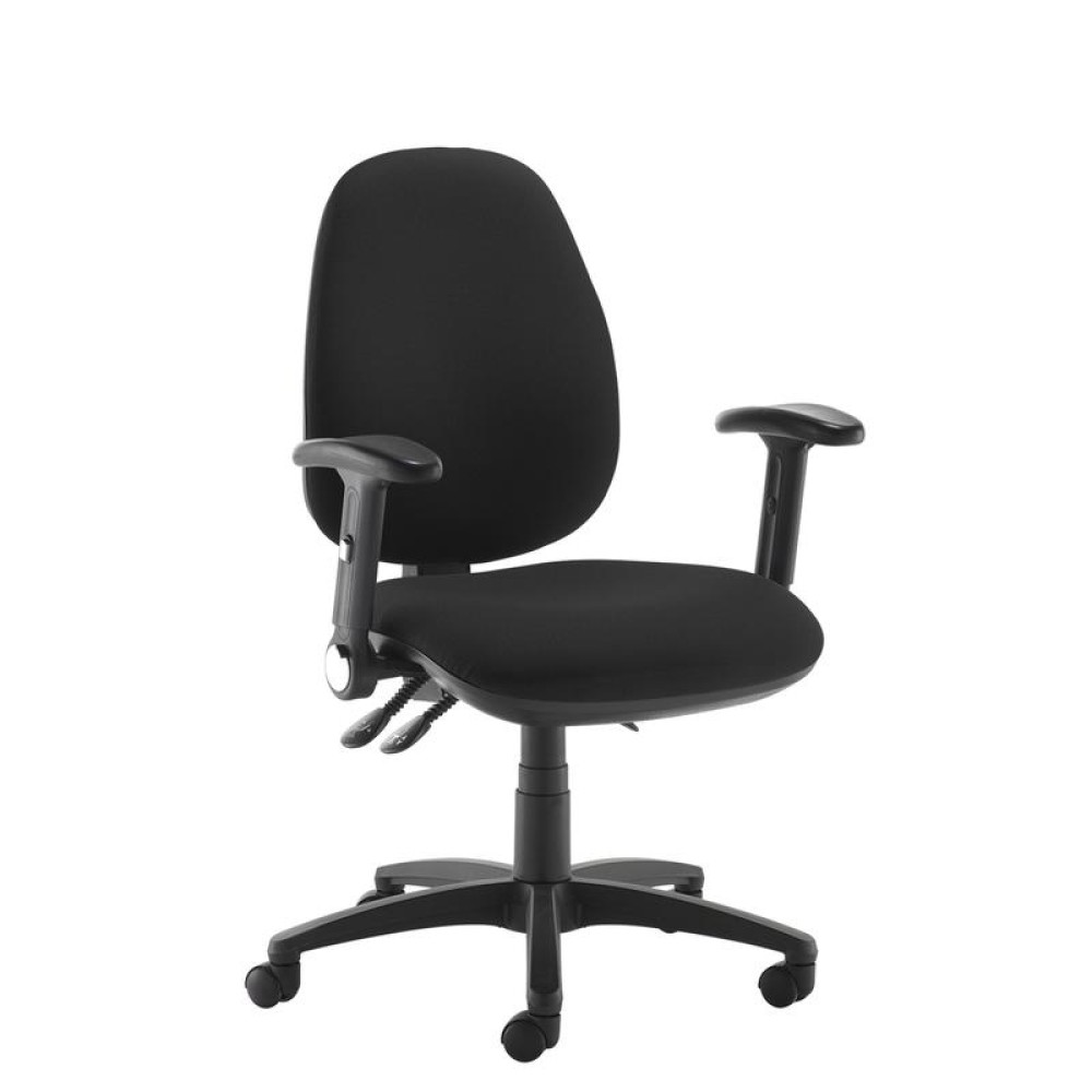 Jota high back operator chair with folding arms - black