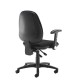 Jota high back operator chair with folding arms - black