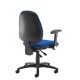 Jota high back operator chair with folding arms - blue