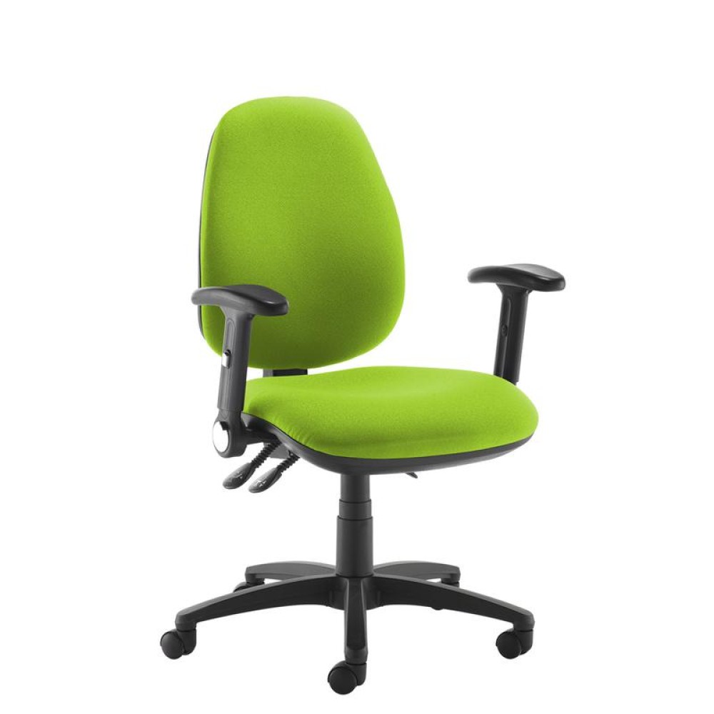 Jota high back operator chair with folding arms - green