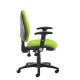Jota high back operator chair with folding arms - green