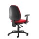 Jota high back operator chair with folding arms - red