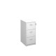 Wooden 3 drawer filing cabinet with silver handles 1045mm high - white