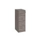 Wooden 4 drawer filing cabinet with silver handles 1360mm high - grey oak