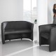 London reception double 2 seater chair 1185mm wide - black faux leather