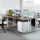 Maestro 25 straight desk 1600mm x 600mm with two x 2 drawer pedestals - white cantilever leg frame leg and grey oak top