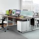 Maestro 25 straight desk 1800mm x 800mm with two x 3 drawer pedestals - white cantilever leg frame, grey oak top