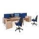 Maestro 25 straight desk 800mm x 800mm - silver bench leg frame, oak top
