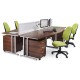 Maestro 25 straight desk 1600mm x 600mm with two x 2 drawer pedestals - silver cantilever leg frame, white top
