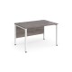 Maestro 25 straight desk 1200mm x 800mm - white bench leg frame, grey oak top