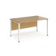 Maestro 25 straight desk 1400mm x 800mm - white bench leg frame, oak top