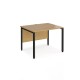 Maestro 25 straight desk 800mm x 800mm - black bench leg frame, oak top