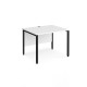 Maestro 25 straight desk 800mm x 800mm - black bench leg frame, white top