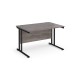 Maestro 25 straight desk 1200mm x 800mm - black cantilever leg frame, grey oak top