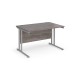 Maestro 25 straight desk 1200mm x 800mm - silver cantilever leg frame, grey oak top