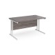 Maestro 25 straight desk 1400mm x 800mm - white cantilever leg frame, grey oak top