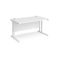 Maestro 25 straight desk 1400mm x 800mm - white cantilever leg frame, white top