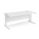 Maestro 25 straight desk 1800mm x 800mm - white cantilever leg frame, white top