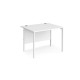 Maestro 25 straight desk 1000mm x 800mm - white H-frame leg, white top