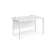 Maestro 25 straight desk 1200mm x 800mm - white H-frame leg, white top