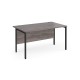 Maestro 25 straight desk 1400mm x 800mm - black H-frame leg, grey oak top