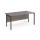 Maestro 25 straight desk 1600mm x 800mm - black H-frame leg, grey oak top