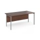 Maestro 25 straight desk 1600mm x 800mm - silver H-frame leg, walnut top