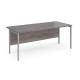 Maestro 25 straight desk 1800mm x 800mm - silver H-frame leg, grey oak top