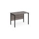 Maestro 25 straight desk 1000mm x 600mm - black H-frame leg, grey oak top