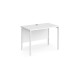 Maestro 25 straight desk 1000mm x 600mm - white H-frame leg, white top