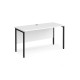 Maestro 25 straight desk 1400mm x 600mm - black H-frame leg, white top