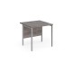 Maestro 25 straight desk 800mm x 800mm - silver H-frame leg, grey oak top