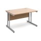 Momento straight desk 1200mm x 800mm - silver cantilever frame, beech top
