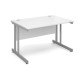 Momento straight desk 1200mm x 800mm - silver cantilever frame, white top