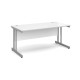 Momento straight desk 1600mm x 800mm - silver cantilever frame, white top