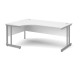 Momento left hand ergonomic desk 1800mm - silver cantilever frame, white top