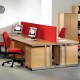 Momento straight desk 1000mm x 800mm - silver cantilever frame, beech top
