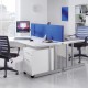 Momento straight desk 800mm x 800mm - silver cantilever frame, white top