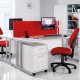 Momento right hand ergonomic desk 1400mm - silver cantilever frame, white top