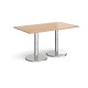 Pisa rectangular dining table with round chrome bases 1400mm x 800mm - beech
