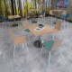 Pisa rectangular dining table with round chrome bases 1400mm x 800mm - beech
