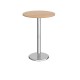 Pisa circular poseur table with round chrome base 800mm - beech
