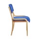 Prague wooden conference chair with no arms - blue