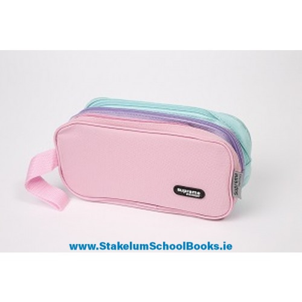 TRIPLE PENCIL CASE PNK PUR BL (PC-2467)