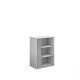 Universal single door tambour cupboard 1090mm high with 2 shelves - white with silver door