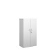 Universal double door cupboard 1440mm high with 3 shelves - white