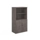 Universal combination unit with open top 1440mm high with 3 shelves - grey oak