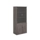 Universal combination unit with glass upper doors 1790mm high with 4 shelves - grey oak